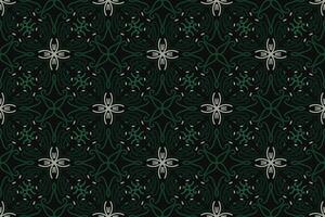 Seamless floral pattern with black, green and grey color. Vector illustration.