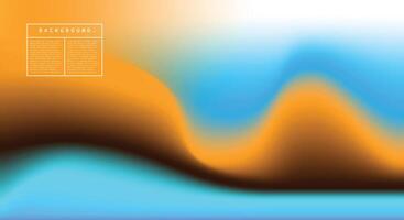 Abstract blue and orange wavy gradient light background. Blurred fluid gradation design. Modern wave template for poster, banner, presentation, catalog, or leaflet. vector