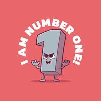 Number One character screaming vector illustration. Inspiration, motivation design concept.