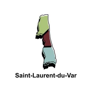 vector map of Saint Laurent Du Var colorful design, illustration design template on white background