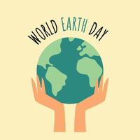 Earth in hands. World environment day. Save earth. Globe icon. Modern simple illustration. World map. vector