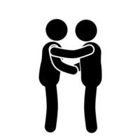 vector illustration of stick figures shaking hands