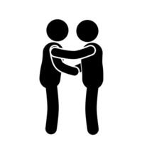 vector illustration of stick figures shaking hands