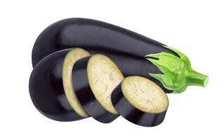 Eggplant isolated on white background with clipping path photo