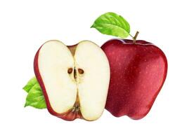 Red apple isolated on white background with clipping path photo