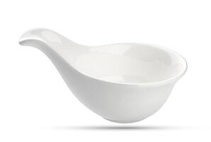 Empty sauce bowl isolated on white background photo