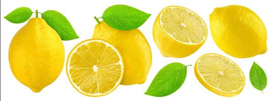 Lemon isolated on white background with clipping path photo