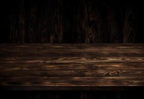 mesa de madera oscura foto