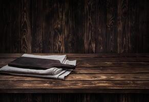 Dark wooden table for product photo