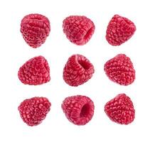 Raspberry collection. Raspberries isolated on white background with clipping path. Seamless Pattern photo