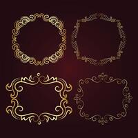 Vector luxury decorative golden vintage frames and borders. retro ornamental frame art and illustration.