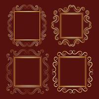 Vector luxury decorative golden vintage frames and borders. retro ornamental frame art and illustration.