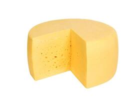 Head of Russian cheese isolated on white background with clipping path photo