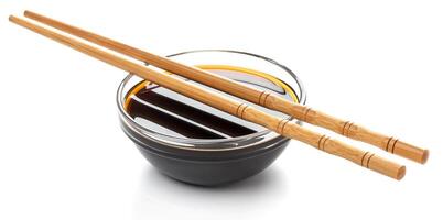 Soy sauce isolated on white background, with clipping path photo
