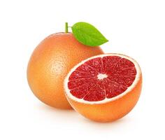 Grapefruit citrus fruit isolated on white background with clipping path photo