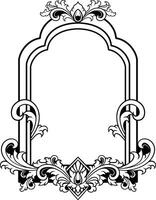 Ornament frame for wedding black and white vector