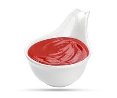 Ketchup isolated on white photo