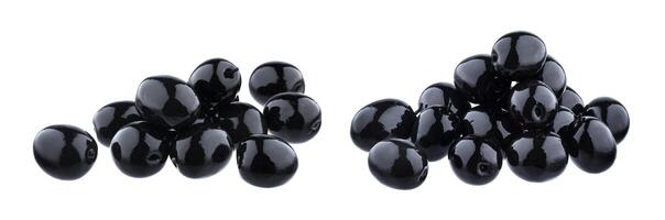 Black olives isolated on white background photo