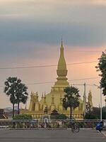 That Luang at Sunrise in Vientiane, Laos, 3 rd March, 2024 photo