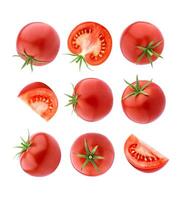 Tomatoes isolated on white background with clipping path. Collection photo