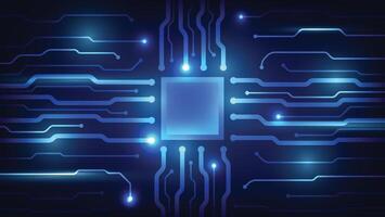 circuit board background with blue light. futuristic technology graphic decoration vector