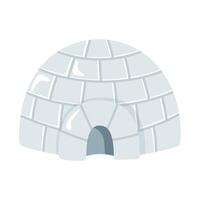 Igloo ice house design element icon in flat style. Vector illustration