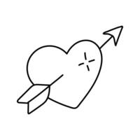 Heart with an arrow. Vector illustration in doodle style.