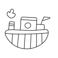 Ship in doodle style. Vector illustration.