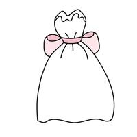 Wedding dress.Vector illustration in doodle style. vector