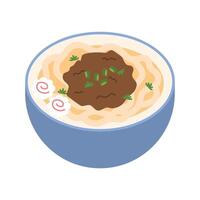 Udon with Dashi Broth, Japanese Popular Menu vector