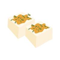 Tofu with Ginger and Soy Sauce vector