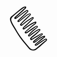 The comb icon is isolated on a white background. Vector illustration in doodle style