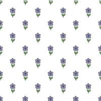 Seamless cute hand drawn floral patterns on a white background. vector