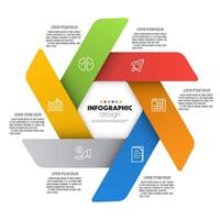 Vector colorful hexagon template infographic business with 6 step. Template for presentation.