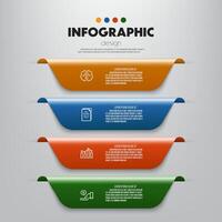 vector infografía cinta modelo diagrama. negocio concepto 4 4 paso para presentación.