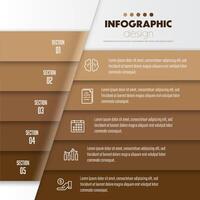 Vector infographics template label for diagrams, graphs, presentations and business concept charts with 5 options.