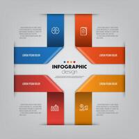 vector infografía cinta modelo diagrama. negocio concepto 4 4 paso para presentación.