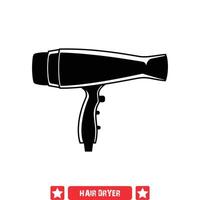 Hair Dryer Equipment Silhouettes  Versatile Designs for Hair Salons and Barber Shops   Vector Set