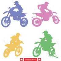 Retro Grunge Bicycles  Aged Vector Silhouettes for Creative Designs