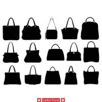 Luxurious Purse Silhouettes  Elevate Your Ensemble with Designer Styles vector