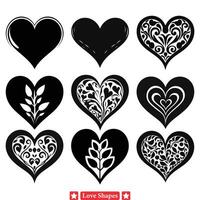 Soothing Love Symbols  Comforting Heart Shapes Vector Bundle for Soothing Designs