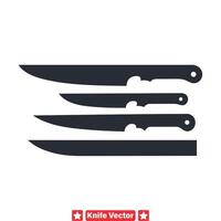 Unlock Creativity with Detailed Knife Silhouette Collection  Ideal for Various Projects vector