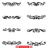 AI generated Floral Finesse  Sophisticated Border Shape Silhouette Vectors for Refined Designs