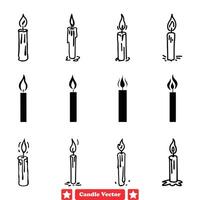 AI generated Enchanting Candlelight Magic Intriguing Vector Silhouettes Set for Artistry and Crafts