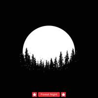 Shadowy Night Forest  Detailed Vector Silhouette Designs