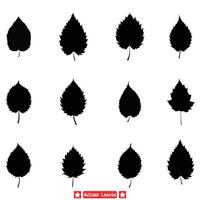 AI generated Falling Leaves Silhouette Collection vector