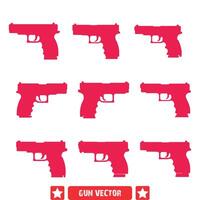 Bullet Ballet  Artistic Gun Vector Silhouette Collection for Creative Professionals