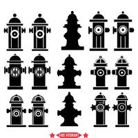 AI generated Street Essentials  Fire Hydrant Vector Silhouette Collection for Detailed Urban Landscape Renderings and Designs