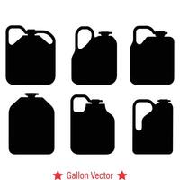 AI generated Gallon Vector Silhouette Set  Essential Graphics for Packaging, Branding, and Marketing Materials