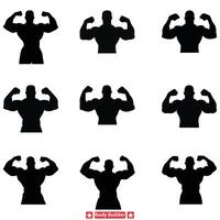 Sculpted Physiques Premium Bodybuilder Vector Set for Bodybuilding Events and Promotions